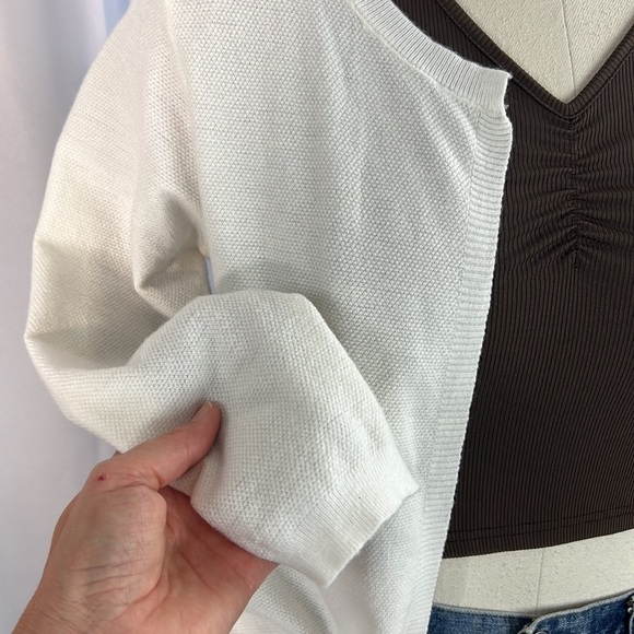 Kancy Kole ivory open front long sleeve super soft cardigan medium - Picture 3 of 12